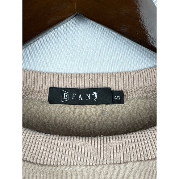 Women’s Efan Small Beige Fleece Lined Crewneck - Picture 4 of 5